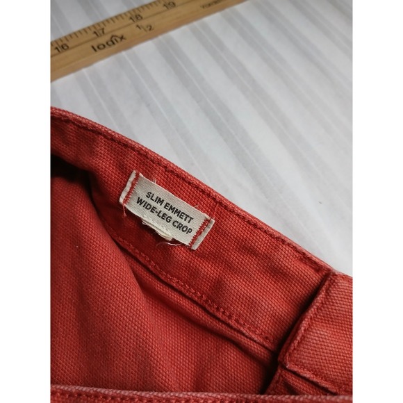 Madewell Pants 27 Slim Emmett Wide Leg Crop Cotton Stretch Boho High Rise - Picture 8 of 12
